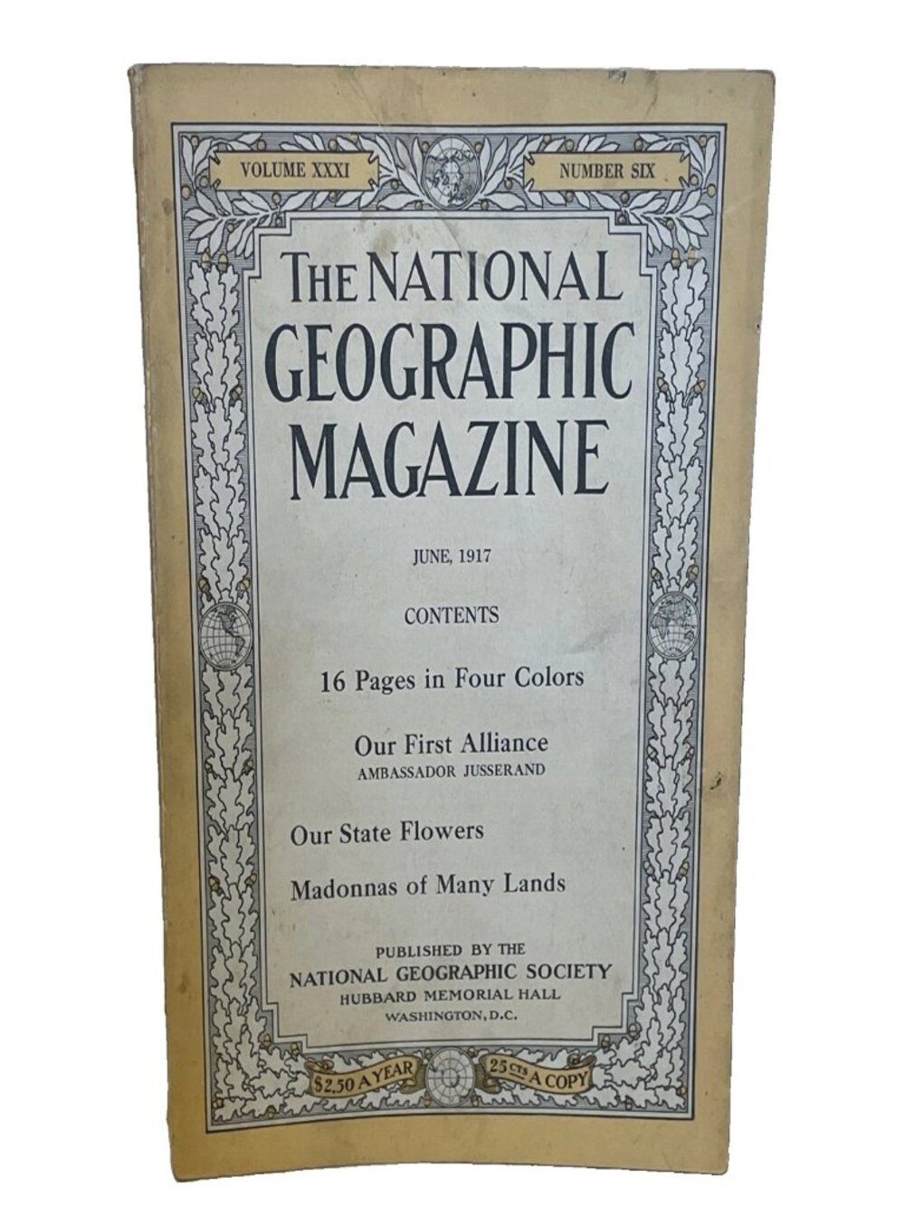 National Geographic Magazine June 1917 State Flowers WWI Vintage Vol 31 #6